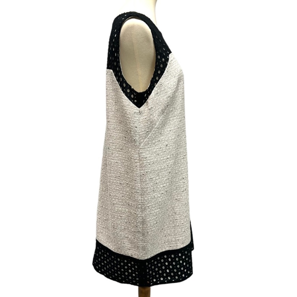 Ann Taylor Tweed Sleeveless Black Trim Casual Shift Dress Women’s 14 - Picture 7 of 12